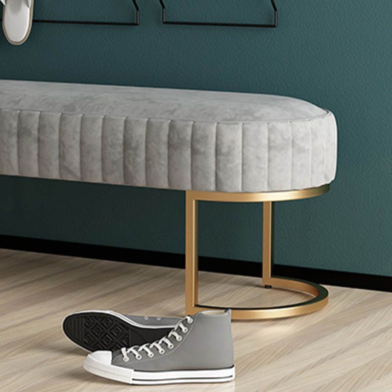 Glam Cushioned Seating Bench Oval Entryway and Bedroom Bench , 16" W