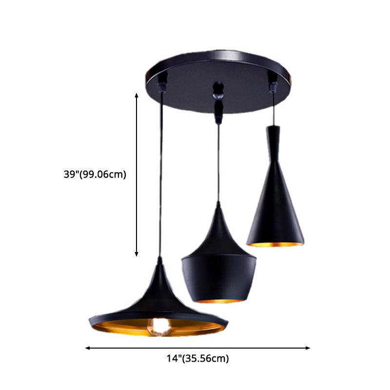 Metal Black Pendant Lighting Fixture Shaded Industrial Style Pendant Ceiling Light