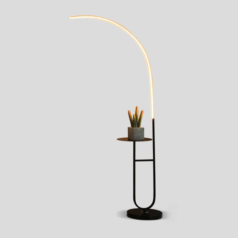 Metal Linear Shape Floor Lamp Modern Style 1-Light Floor Lamp Fixture