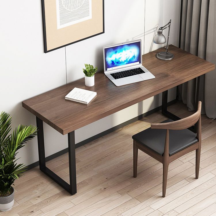 Industrial Style Office Desk Rectangle Wooden Sled Writing Desk for Home