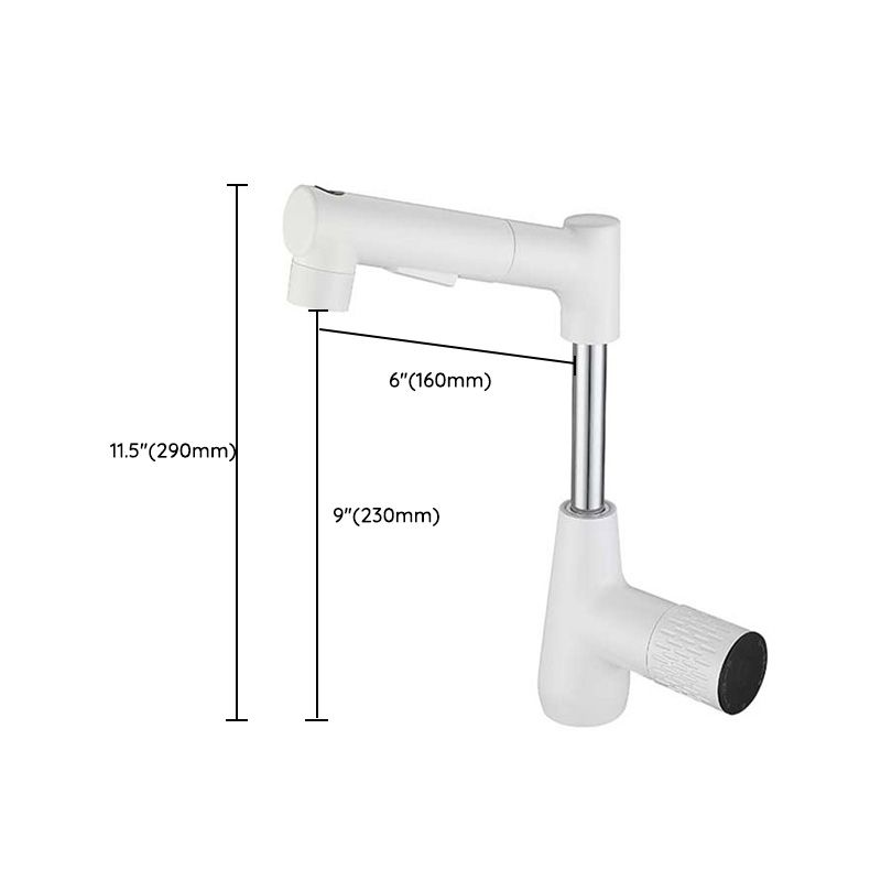 Knob Handle Vessel Faucet Modern White Vessel Sink Bathroom Faucet