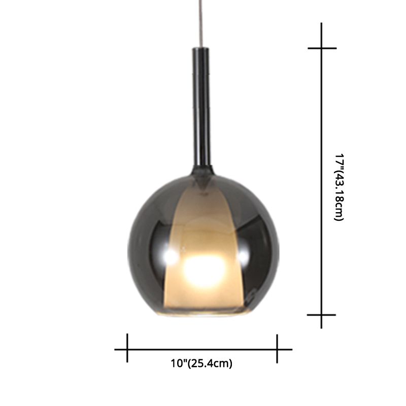 Electroplate Polishing Glass Hanging Light Ball Shape Modern Simplicity 1-Light Pendant Lamp for Dining Room Bedroom