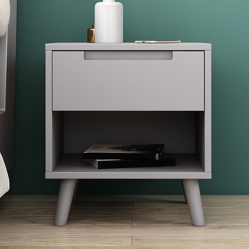 Wooden Bedside Cabinet Modern Minimalist Open Bedside Table with Legs