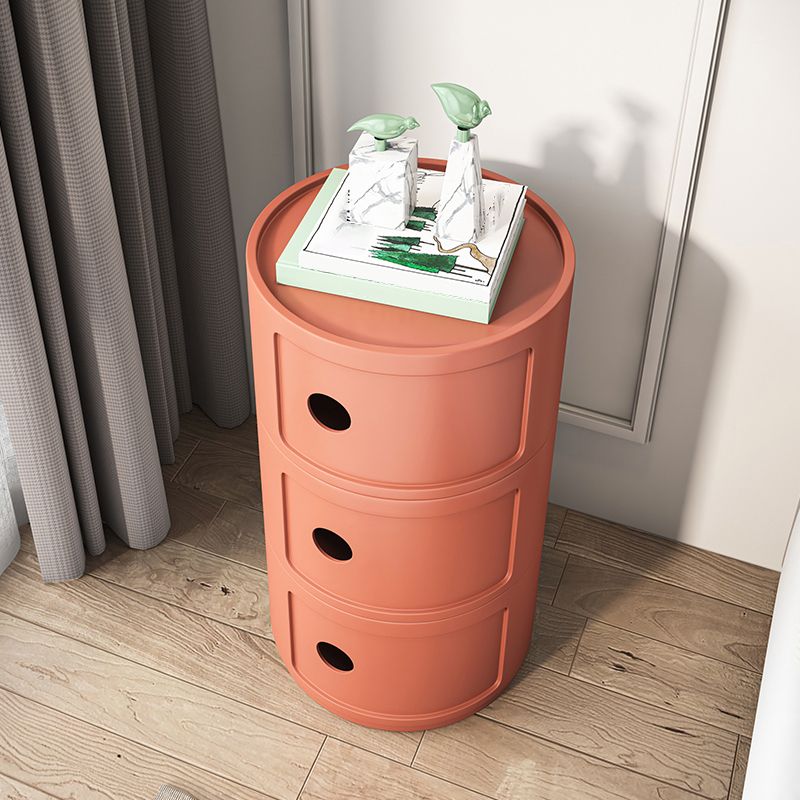 Modern Plastic Bed Cabinet Round Left Side Door Bed Nightstand