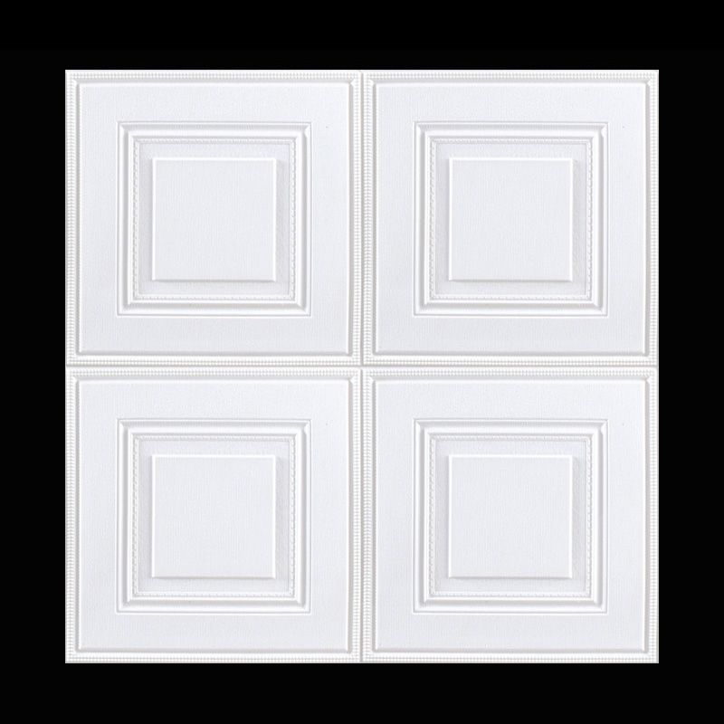 Industrial Wall Plank 3D Print Bathroom Living Room Wall Panels Set of 1 in White