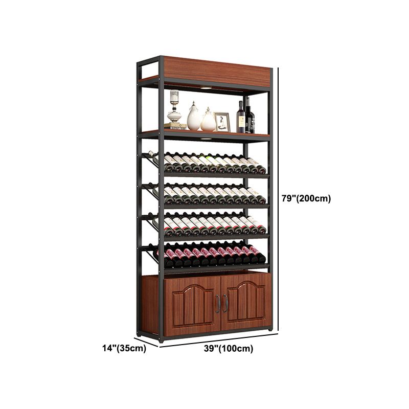 Mid-Century Modern Wine Holder Floor Solid Wood Wine Rack with Shelf