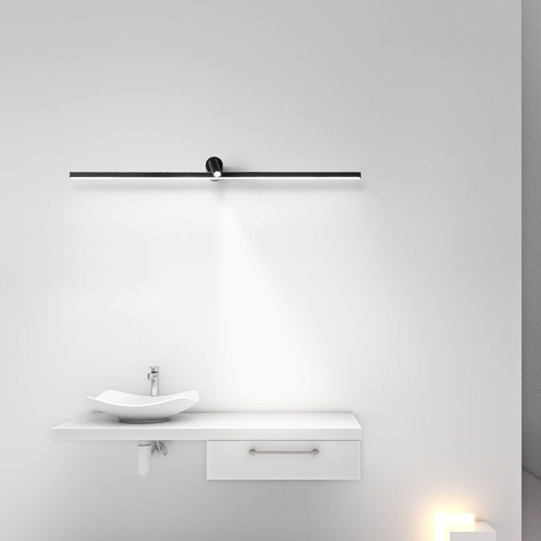 Iluminación de tocador lineal de metal simplicidad de pared LED aplique con foco para el baño