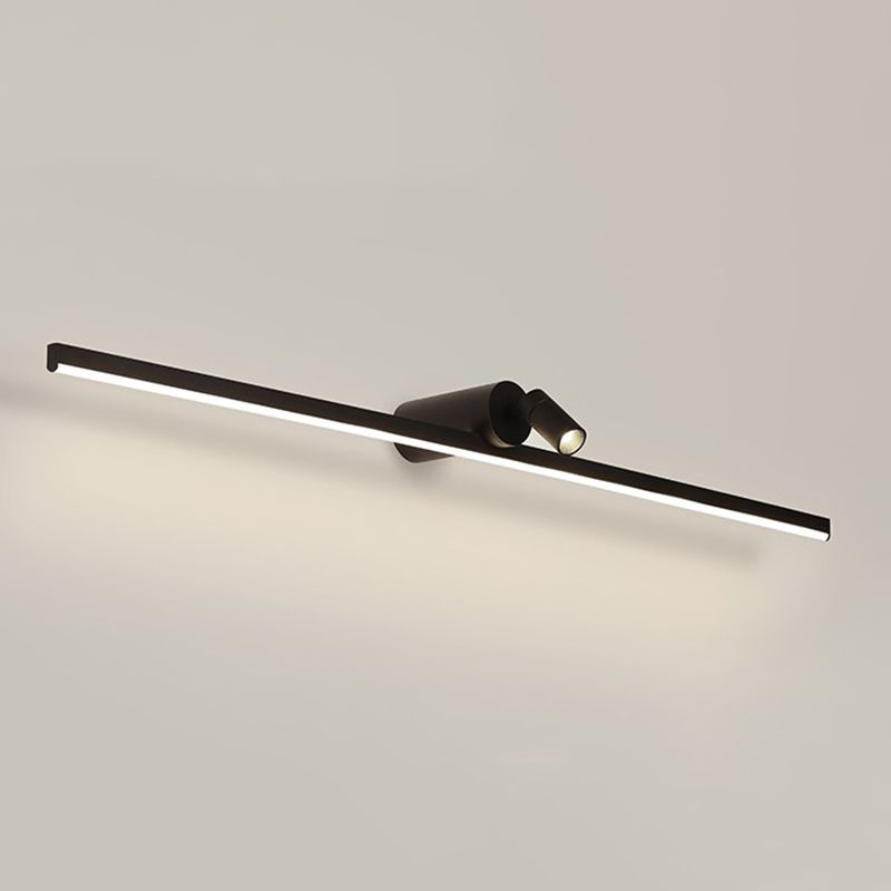 Iluminación de tocador lineal de metal simplicidad de pared LED aplique con foco para el baño