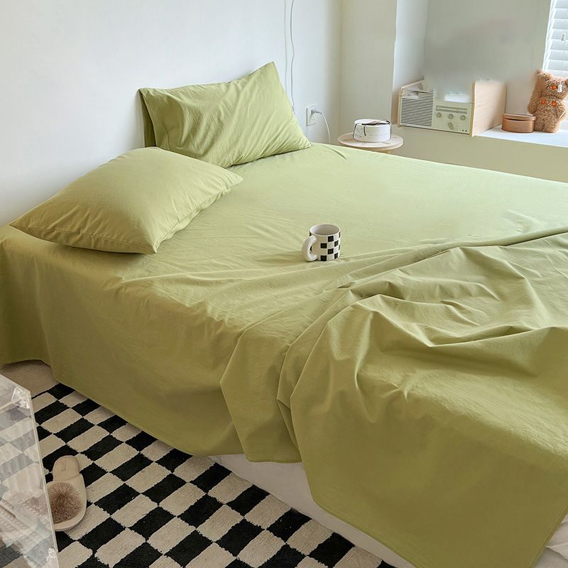 Soft Bed Sheet Plain Breathable Cotton Fade Resistant Sheet Set