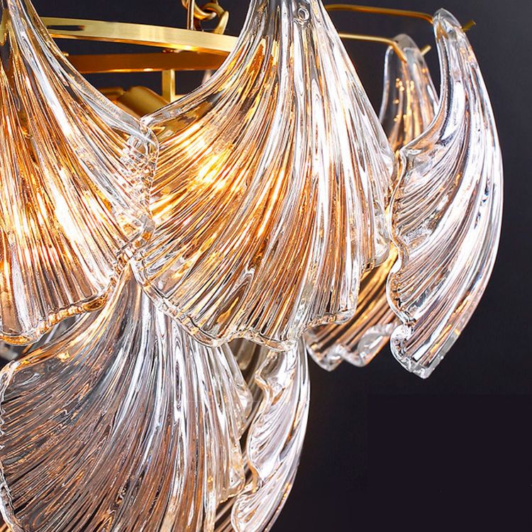 Shell Shape Chandelier Light Fixture Modern Simplicity Crystal Pendant Lighting for Restaurant