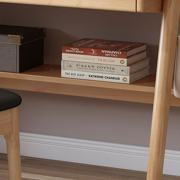 Rectangular Shaped Office Table Stone Writing Desk in Brown/Natural/White