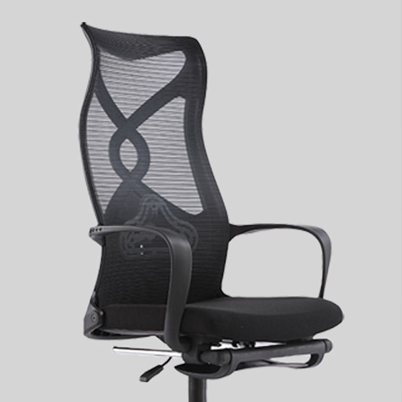 Contemporary High Back Office Chair Black Desk Microfiber Swivel Chair