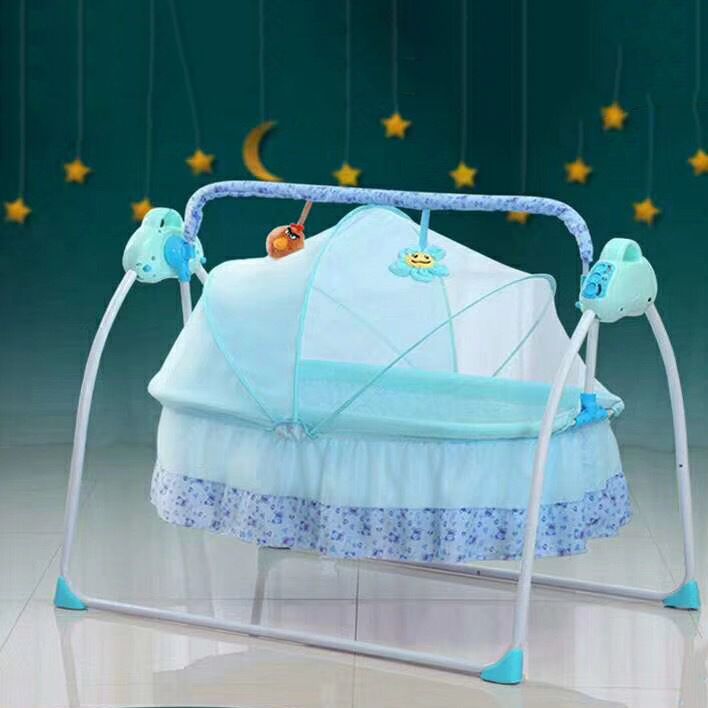 Rocking Crib Cradle Oval Metal Cradle with Stand for Newborn