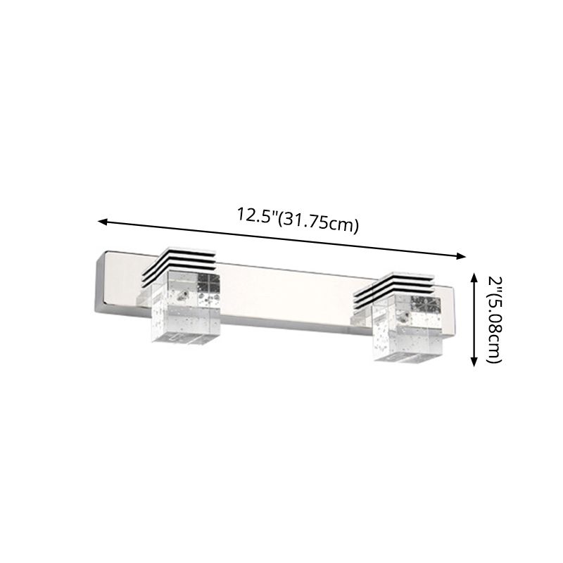 Luz de tocador de acero inoxidable lámpara de tocador de estilo moderno sombra de cristal de burbuja iluminación de pared