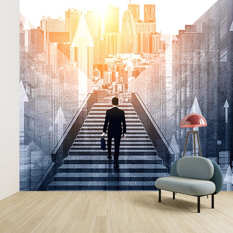 Modern Style Wall Mural Wallpaper City Building Sitting Room Wall Mural