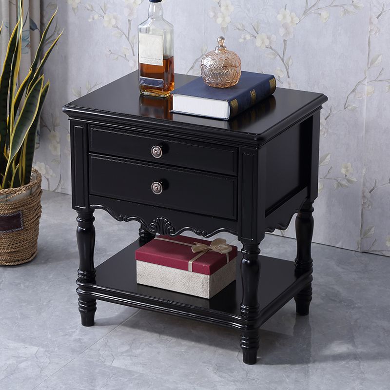 Rubber Wood Bedside Cabinet Traditional Nightstand for Living Room , 23"W X 25" H