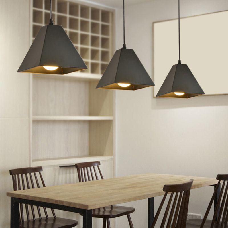 Industrial Style Geometric Shape Pendant Lighting Metal Pendant Light for Bedroom