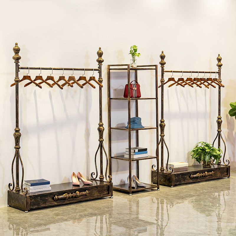 Modern Mental Hall Stand with Drawer Storage Shelf Coat Hanger