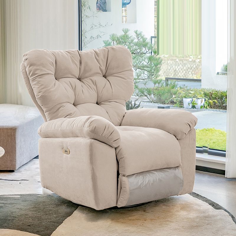 Contemporary Microsuede Recliners with Tufted Back and Independent Foot