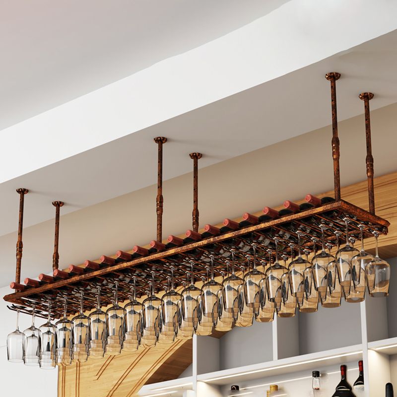 Industrial Metal Wine Bottle & Glass Rack Hanging Wine Rack Kit