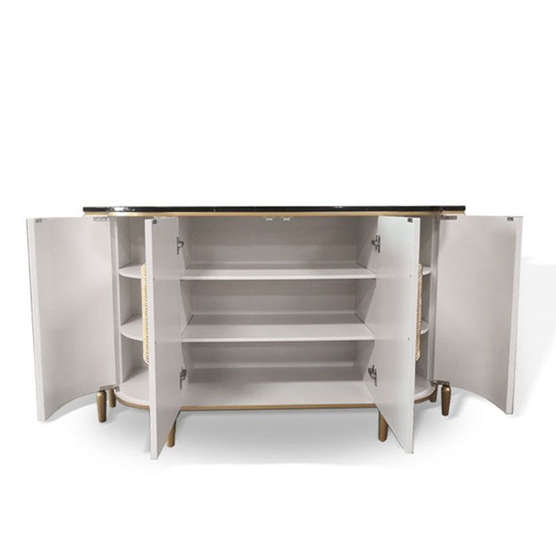 Glam Style Buffet Sideboard Stone Top Server with Door for Home