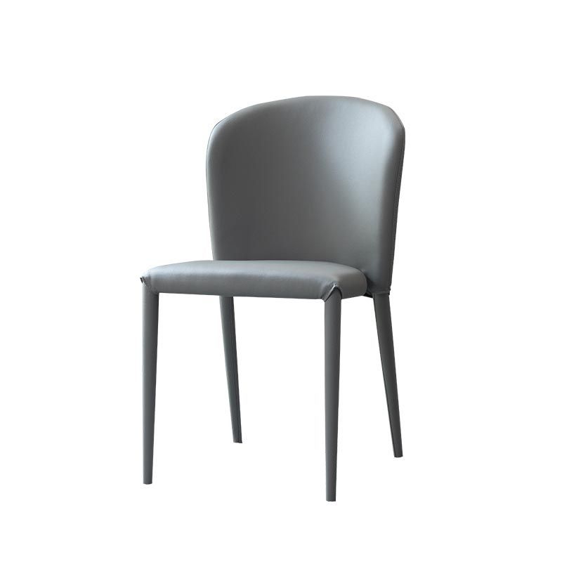 Modern Style Dining Chairs Armless Chairs with Metal Legs for Kitchen