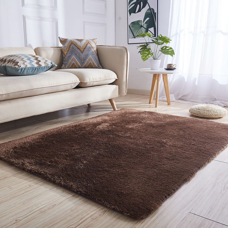 Nice Multicolor Relaxing Rug Faux Wool Plain Rug Stain Resistant Washable Non-Slip Backing Area Carpet for Living Room