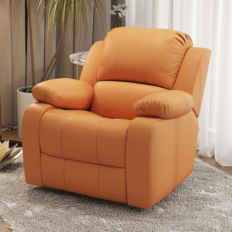 Contemporary Solid Color Standard Recliner Faux Leather Recliner Chair