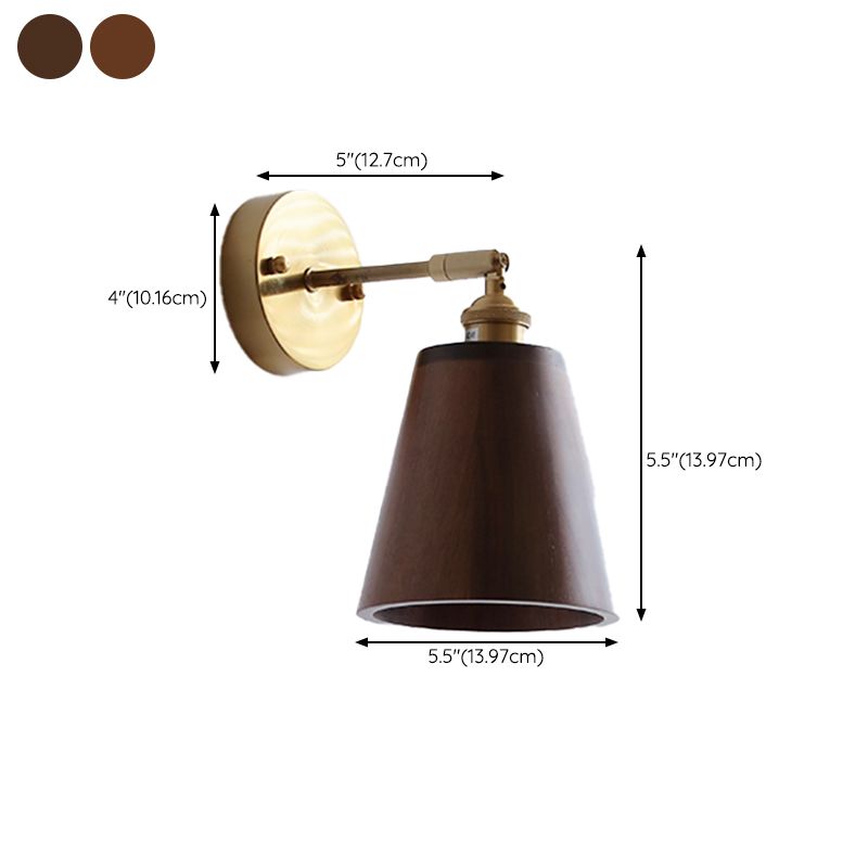 Modern Wall Light Fixture Wooden 1 Light Wall Light Sconce for Bedroom