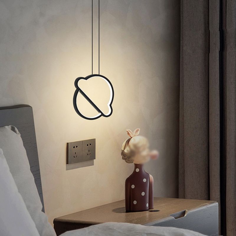 Modern Simple Aluminum Ceiling Lamp Line Shape LED Pendant Light for Bedroom