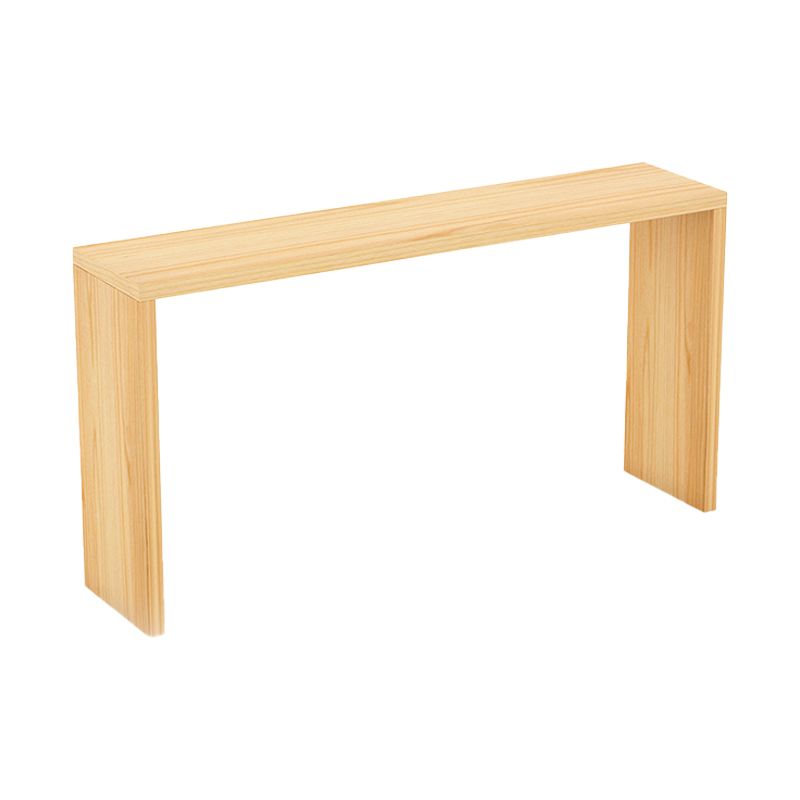 Indoor Natural Wood Bistro Table Modern Rectangle Sled Cocktail Bar Table