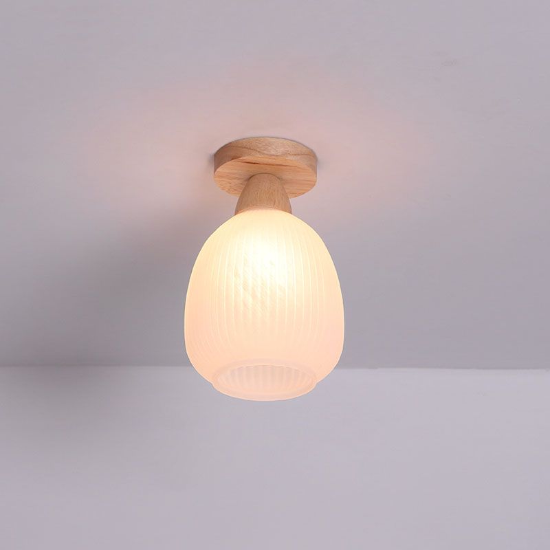 Modern Ceiling Light Simple Ceiling Mount Light with Wood for Living Room