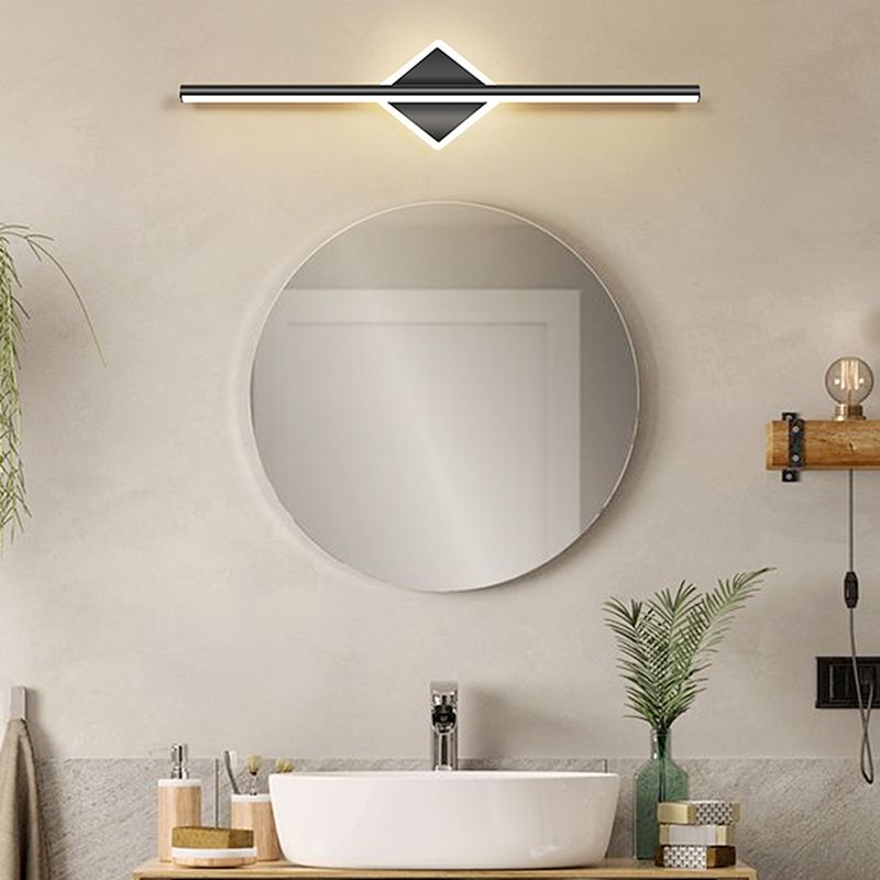 Striscia nera Mirror Minimalist Light Nordic Style 1 Light Vanity Light per camera da letto