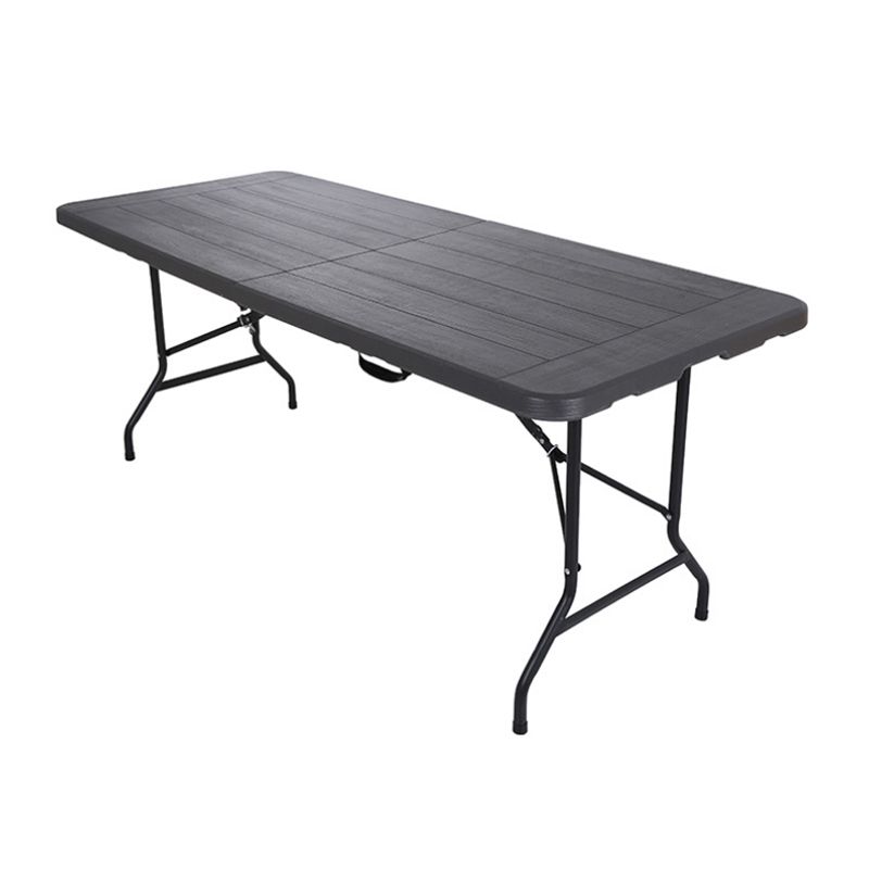 Modern Foldable Patio Table with Metal Frame Outdoor Plastic Camping Table