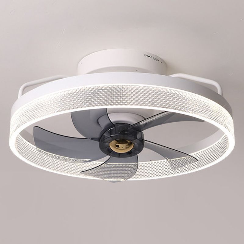 Modern Circle Ceiling Fan Lights Metal LED Ceiling Fan for Bedroom