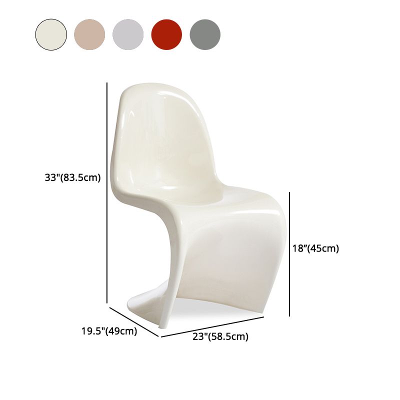 Scandinavian Style Plastic Chairs Set Dining Room Solid Back Side Chair