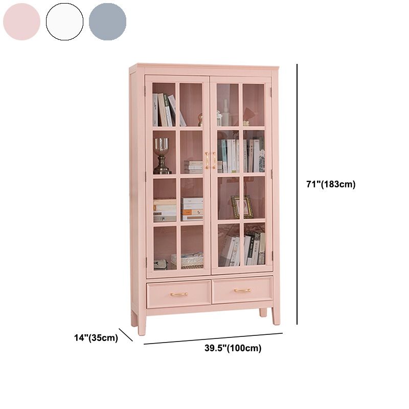 Modern Style Display Cabinet Rubber Wood Display Stand with Drawers