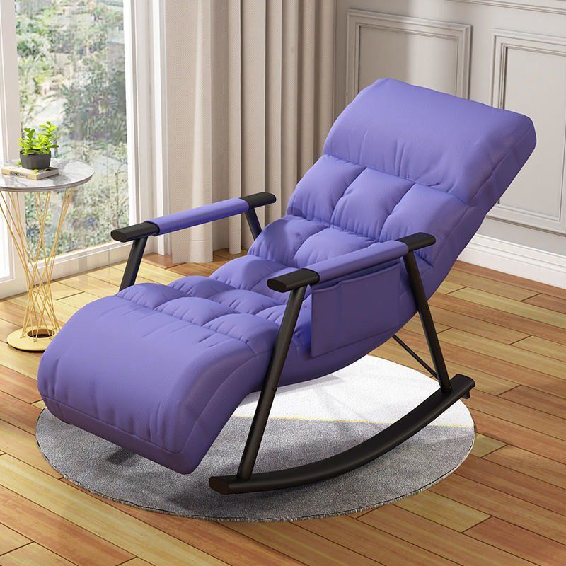 Creative Recliner Chair Pure Color Tufted Rocker Chair for Living Room