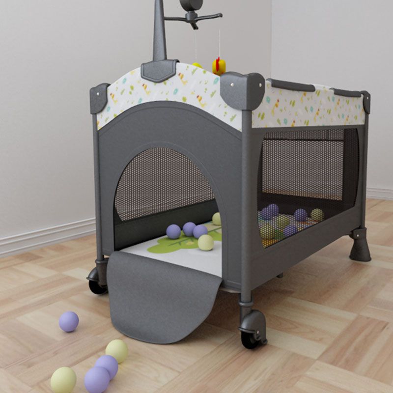 Modern Portable Baby Crib Toddler Guard Rails Included Nursery Crib