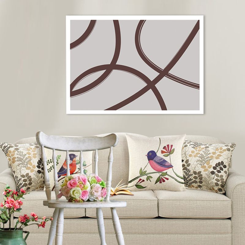 Textured Curved Line Wall Decor Canvas Minimalism Wall Art for Living Room