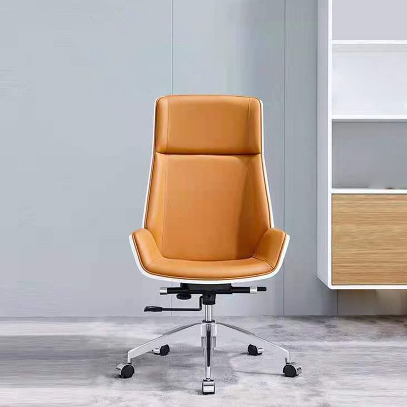 Modern Desk Chair Leather Computer Chair High-Back Executive Chair with Wheels