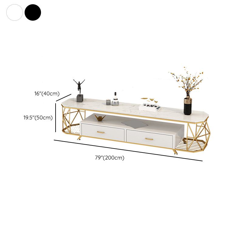 Open Storage TV Stand Console Glam Media Console TV Stand for Living Room