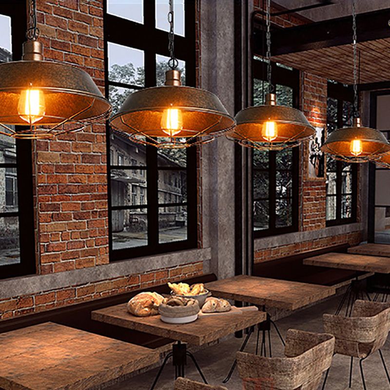 1 colgante de metal de estilo industrial retro de luz colgada enjaulada para restaurante para restaurante