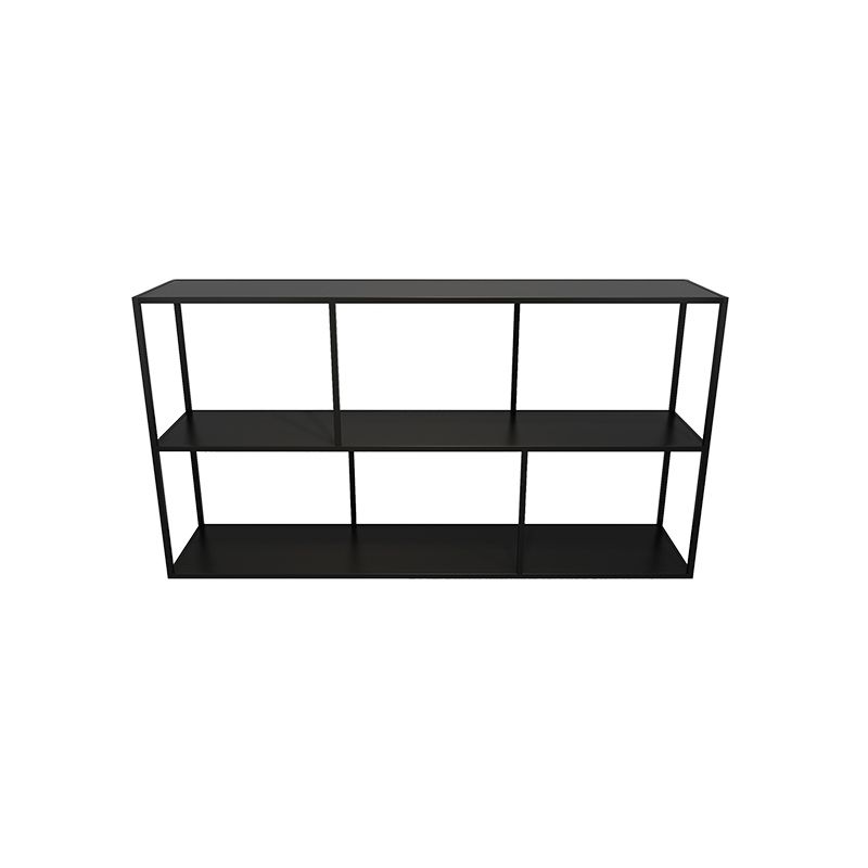 Bibliothèque ouverte étagère minimaliste avec étagères rectangulaires en métal