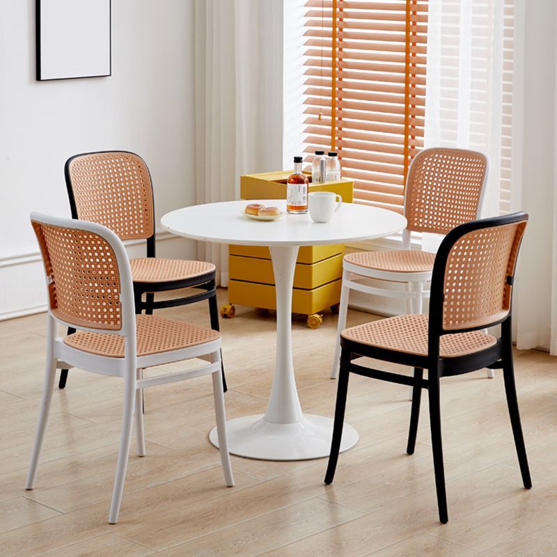 Modern Style Open Back Plastic Armless Dining Chairs(Set of 4/8)