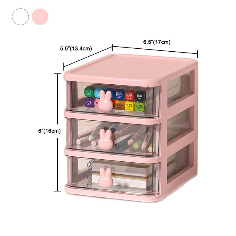 Plastic File Cabinet Modern Transparent Rabbit Drawers Vertical File Cabinet