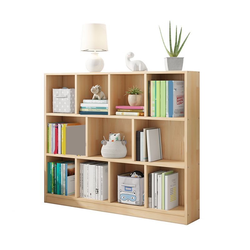 Modern Solid Wood Bookshelf Closed Back Bookcase with Shelves