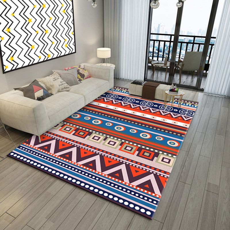 Multicolor 3D Optical Illusions Rug Polyester Modern Indoor Rug Non-Slip Backing Stain Resistant Pet Friendly Carpet for Home