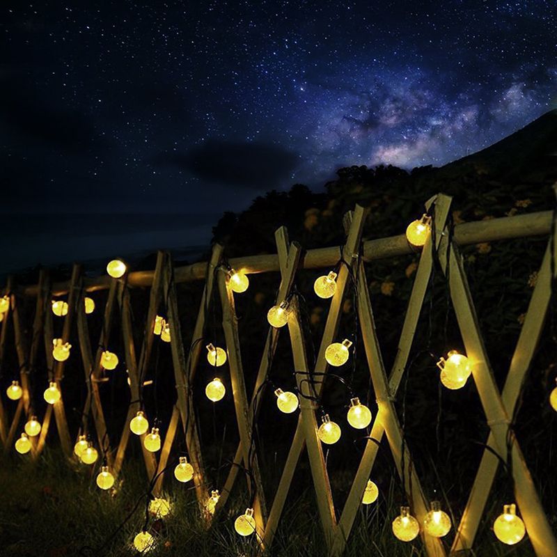 5.9ft Bubble Ball Solar String Light Art Decor Plastic 200 Heads Garden LED Fairy Lighting, 2 Pcs