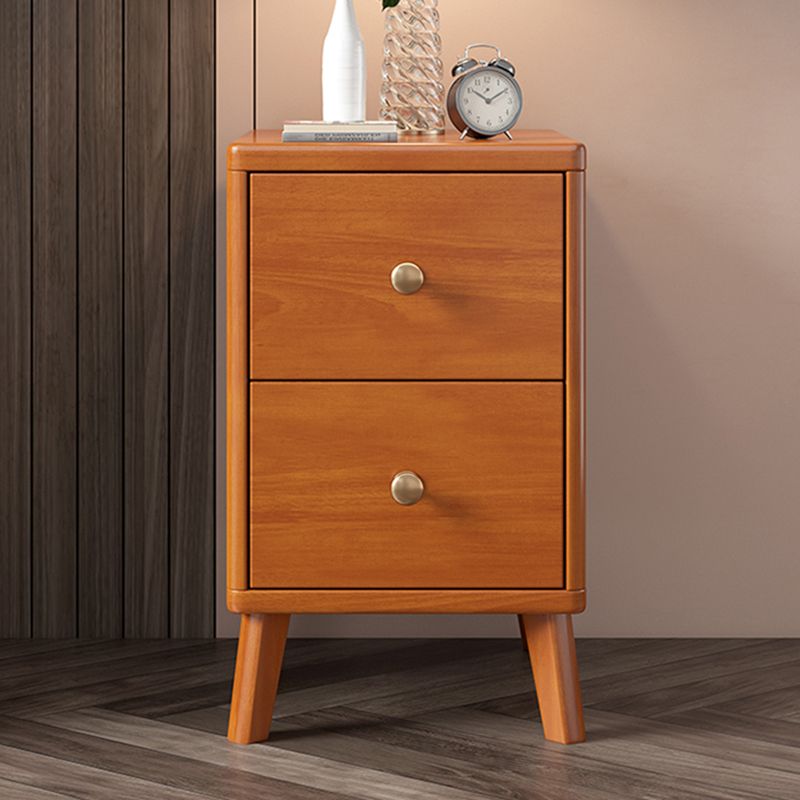 Solid Wood Bedside Cabinet Contemporary Night Table with Drawers